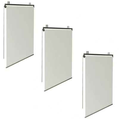 Afbeelding van Lot de 3 stores enrouleurs L.125 x H. 225 CM pour pergola écrue
