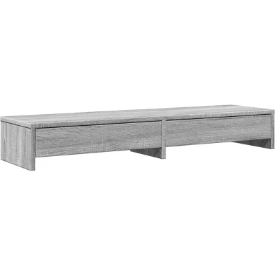 Afbeelding van vidaXL Monitorstandaard met lades 100x27x15 cm hout grijs sonoma eiken