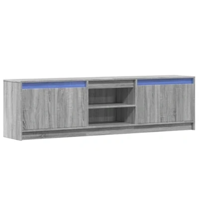 Afbeelding van vidaXL Tv meubel met LED 180x34x50 cm bewerkt hout grijs sonoma eiken