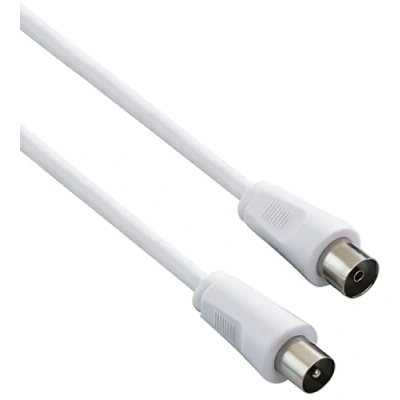 Afbeelding van PremiumCord 2 m coax tv antennekabel, 75 ohm, IEC mannelijk naar vrouwelijk, afgeschermd, voor DVB C, T/T2, 4K UHD 2160p, Full HD 1080p 3D, kleur: wit