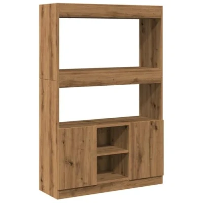 Afbeelding van vidaXL Hoge kast 92x33x140 cm bewerkt hout artisanaal eikenkleur