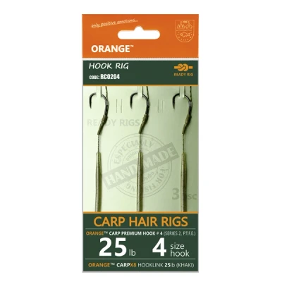 Afbeelding van Life Orange Carp Hair Rigs Maat 4 (Serie 2) (3 stuks) Karper onderlijnen