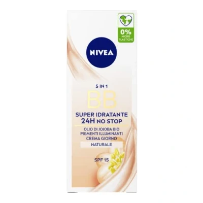 Afbeelding van NIVEA ESSENTIALS BB 24H No Stop Super Moisturizing Cream, 2 x 50 ml, dagcrème SPF 20 uniform, gepigmenteerde gezichtscrème, hydraterend met biologische jojoba olie en mineralen