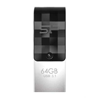 Afbeelding van USB stick Silicon Power Mobile C31 Black/Silver 64 GB