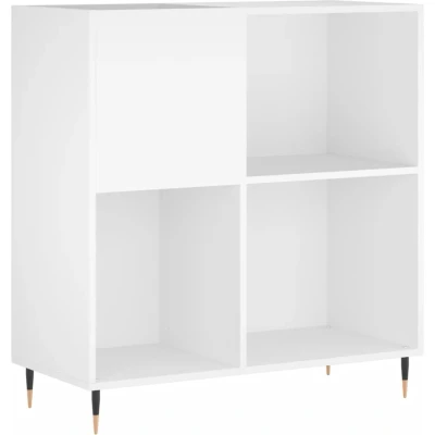 Afbeelding van Platenkast 84,5x38x89 cm bewerkt hout wit