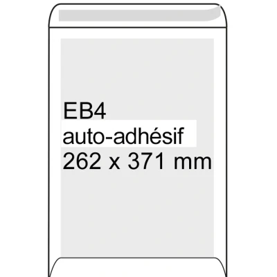 Image de Enveloppe dos carton 262 x 371 mm EB4 autoadhésive (10 pièces) blanc