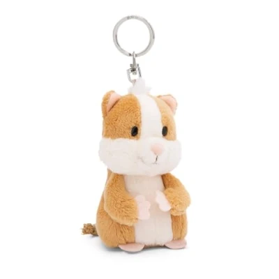 Afbeelding van Hamster sleutelhanger 9 cm beige Duurzame knuffeldierhanger met metalen ring om op te hangen aan sleutels, touw, tas en meer