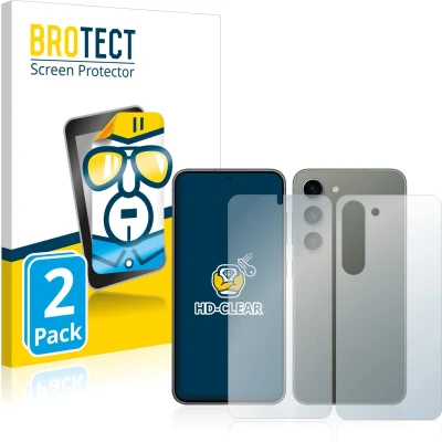 Afbeelding van BROTECT Screenprotector voor Samsung Galaxy S23 (Voor+Achter) Folie Beschermfolie transparant (2 Stuks)