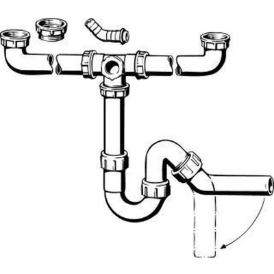 Afbeelding van Viega hostaleen duploafvoer zonder plug, met sifon centrisch (wit) 6/4