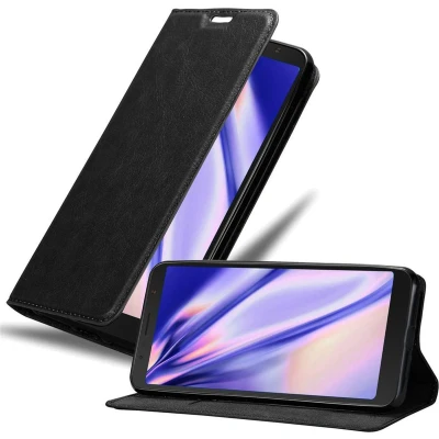 Afbeelding van Cadorabo Hoesje geschikt voor Alcatel 3C in ZWARTE NACHT Beschermhoes met magnetische sluiting, standfunctie en kaartvakje Book Case Cover Etui