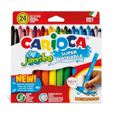 Image de Carioca Jumbo Boîte de 24 feutres coloriage lavables