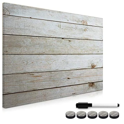 Afbeelding van Navaris magneetbord Magnetisch bord om op te schrijven Planbord 70 x 50 cm Met magneten en marker Memobord voor aan de muur Houten planken