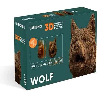 Afbeelding van CARTONIC Wolf 3D puzzel Speelgoed DIY Creatief Karton Kinderen en volwassen
