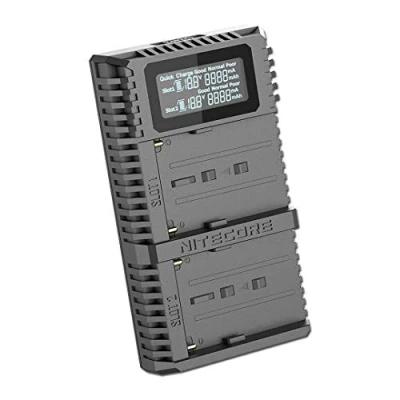 Afbeelding van 2 weg snellader geschikt voor de batterij Sony NP FM500H, F730, F750, F770, F970, F550 en identiek