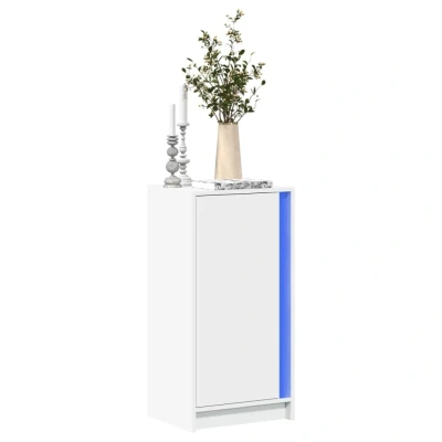 Afbeelding van Dressoir met LED 42,5x34x85 cm bewerkt hout wit