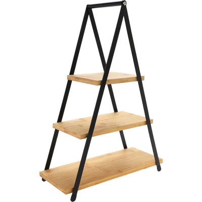 Afbeelding van Excellent Houseware Etagere 3 lagen bamboe hoogte 53 cm