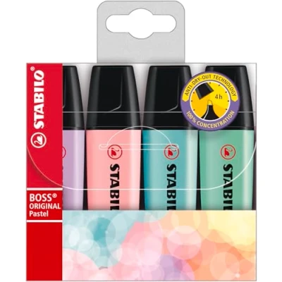 Afbeelding van Markeerstift STABILO BOSS Original 70/4 pastel assorti etui à 4 stuks