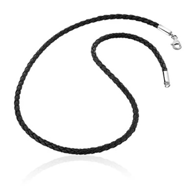 Afbeelding van Nenalina Dames Halsketting Cool Basic Kunstleer in 925 Sterling Zilver