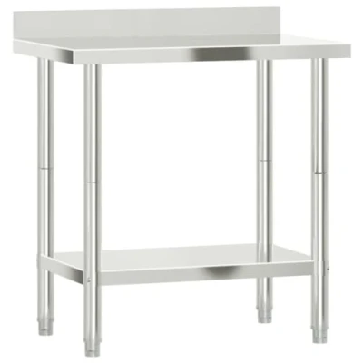 Afbeelding van Keukenwerktafel met spatscherm 82,5x55x93 cm roestvrij staal