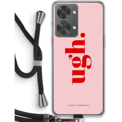 Afbeelding van Case Company® hoesje met Koord geschikt voor OnePlus Nord 2T Ugh Telefoonhoesje Zwart Bescherming aan alle Kanten en Over de Schermrand