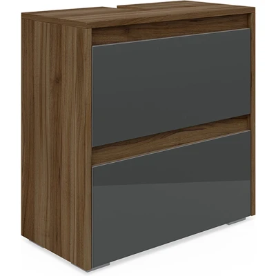 Afbeelding van Vicco Wastafelonderkast Majest, Antraciet Hoogglans/Bruin, 60.2 x 62.1 cm