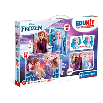 Afbeelding van clementoni edukit 4 in 1 frozen puzzel memory