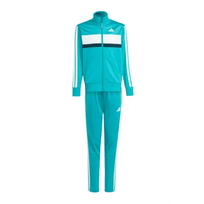 Afbeelding van adidas Sportswear Seasonal Essentials Tiberio 3 Stripes Tricot Trainingspak Kids Kinderen Groen 128