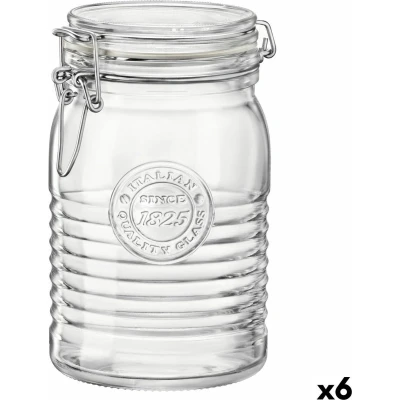 Afbeelding van Voedselopslagcontainer Bormioli Rocco Officina Transparant Glas (6 Stuks) (1,15 L)