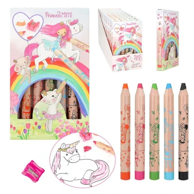 Afbeelding van TOPModel Mini Kleurpotloden (5 Stuks) &amp; Puntenslijper Princess Mimi