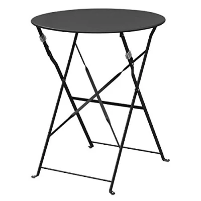 Afbeelding van Bolero ronde stalen opklapbare tafel zwart 59,5cm