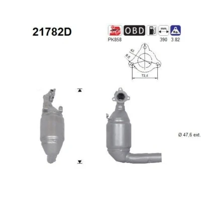 Afbeelding van Katalysator AS 21782D, voor o.a. OPEL