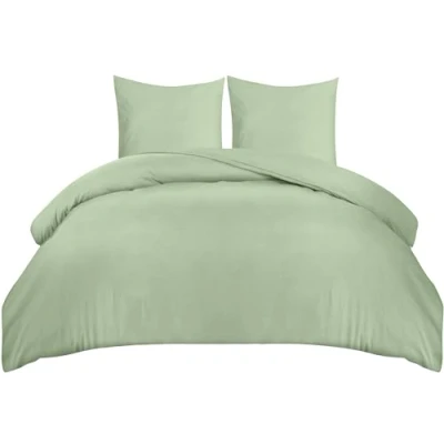Afbeelding van Utopia Bedding Dekbedovertrek Set Zachte Microvezel 240x220cm met Kussenslopen 65x65cm Beddengoed Saliegroen