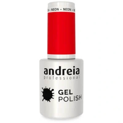 Image de Andreia Vernis Gel Semi Permanent pour Lampe UV/LED à Ongles Couleur Intense Tenue 4 Semaines French Manucure 265 Néon Corail Rose Rouge Nuances de Neon 10 ml