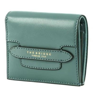 Afbeelding van THE BRIDGE Leren Portemonnee Lucrezia Ladie&#039;s Wallet Baby Blu Oro Lichtblauw