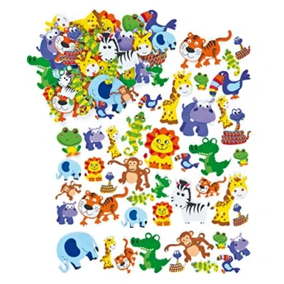 Afbeelding van Baker Ross Jungle Dierenschuim, stickers voor kinderen, 96 delige set