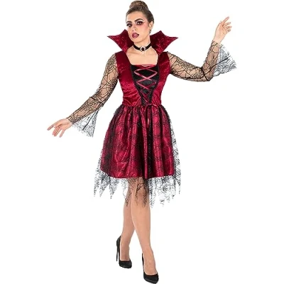 Afbeelding van FUNIDELIA Sexy Vampier Kostuum voor Vrouwen Maat: XS Bordeaux rood