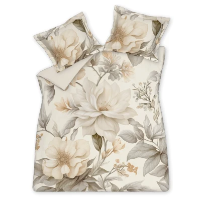 Afbeelding van Vandyck Whisper Dekbedovertrekset Cream Tan Lits jumeaux (240x200/220 + 2 Slopen)