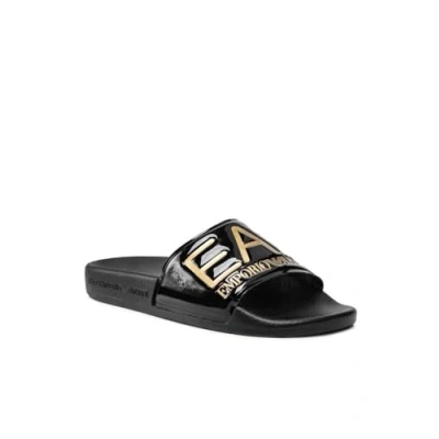 Afbeelding van EA7 Emporio Armani Visibility Unisex Muiltjes, Maat: 45, Shiny black/gold Kunststof