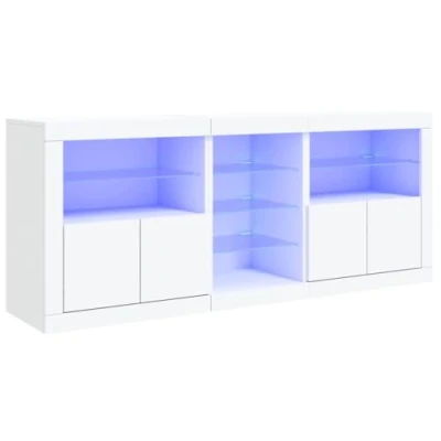Afbeelding van vidaXL Dressoir met LED verlichting 181,5x37x67 cm wit