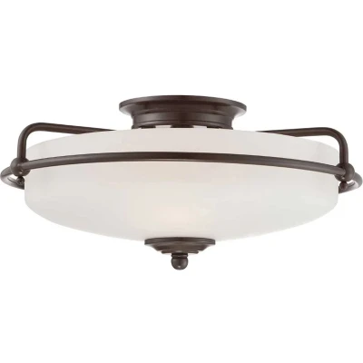 Afbeelding van Quoizel LED Plafondlamp Griffin 3X E27 Max 60W Dimbaar Palladian Bronze