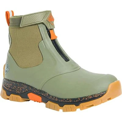 Afbeelding van Muck Boot Stalschoenen Apex Zip Ankle Heren Olijf/Oranje 44/45