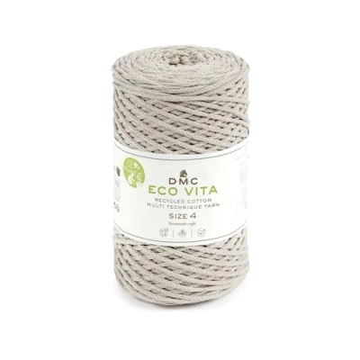 Afbeelding van DMC Eco Vita 4 Macramé breigaren 250 g gebroken wit