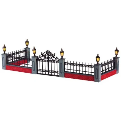 Afbeelding van Lighted wrought iron fence LEMAX