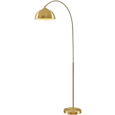 Afbeelding van Lindby booglamp 1licht ijzer H: 183 cm E27 mat messing
