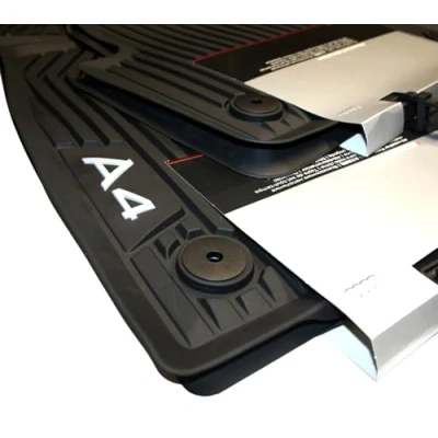 Afbeelding van Originele Audi A4 B9 8W vloermatten rubber premium rubbermatten allweather 4 delig voor + achter 8W1061501041 8W0061511041