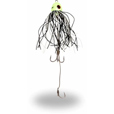 Afbeelding van Black Cat Battle Teaser Silent Glow In The Dark Meerval Kunstaas 100g Skirted jig
