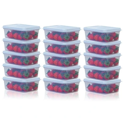 Afbeelding van Checkmart Set van 5 luchtdichte klikcontainers met deksel, 1000 ml (1 liter), voedselopslagcontainers lekvrij, magnetronbestendig, vriezer, vaatwasmachinebestendig en herbruikbaar