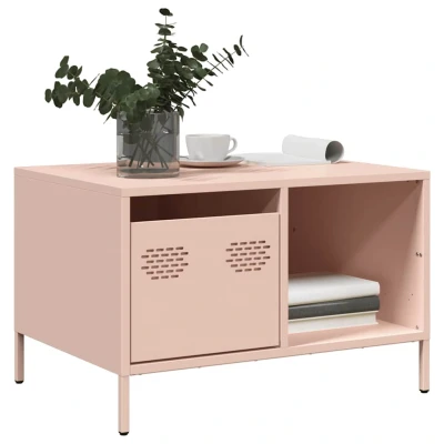 Afbeelding van Salontafel 68,5x50x43,5 cm koudgewalst staal roze