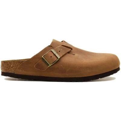 Afbeelding van Birkenstock Boston Narrow Unisex Pantoffels, Maat: 38, Cognac Leer