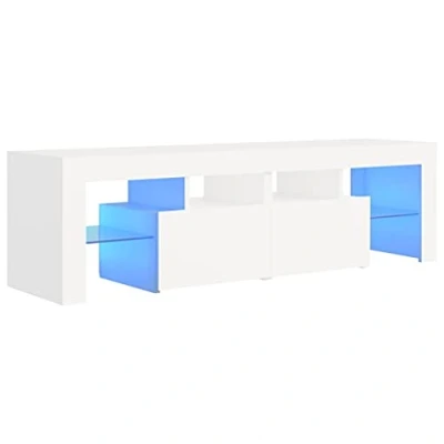 Image de vidaXL Meuble TV avec lumières LED Blanc 140x36,5x40 cm804364